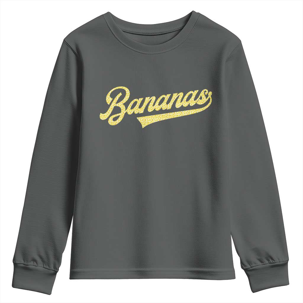 Funny Banana Pattern Typography Youth Sweatshirt Retro Throwback Fruit Lover