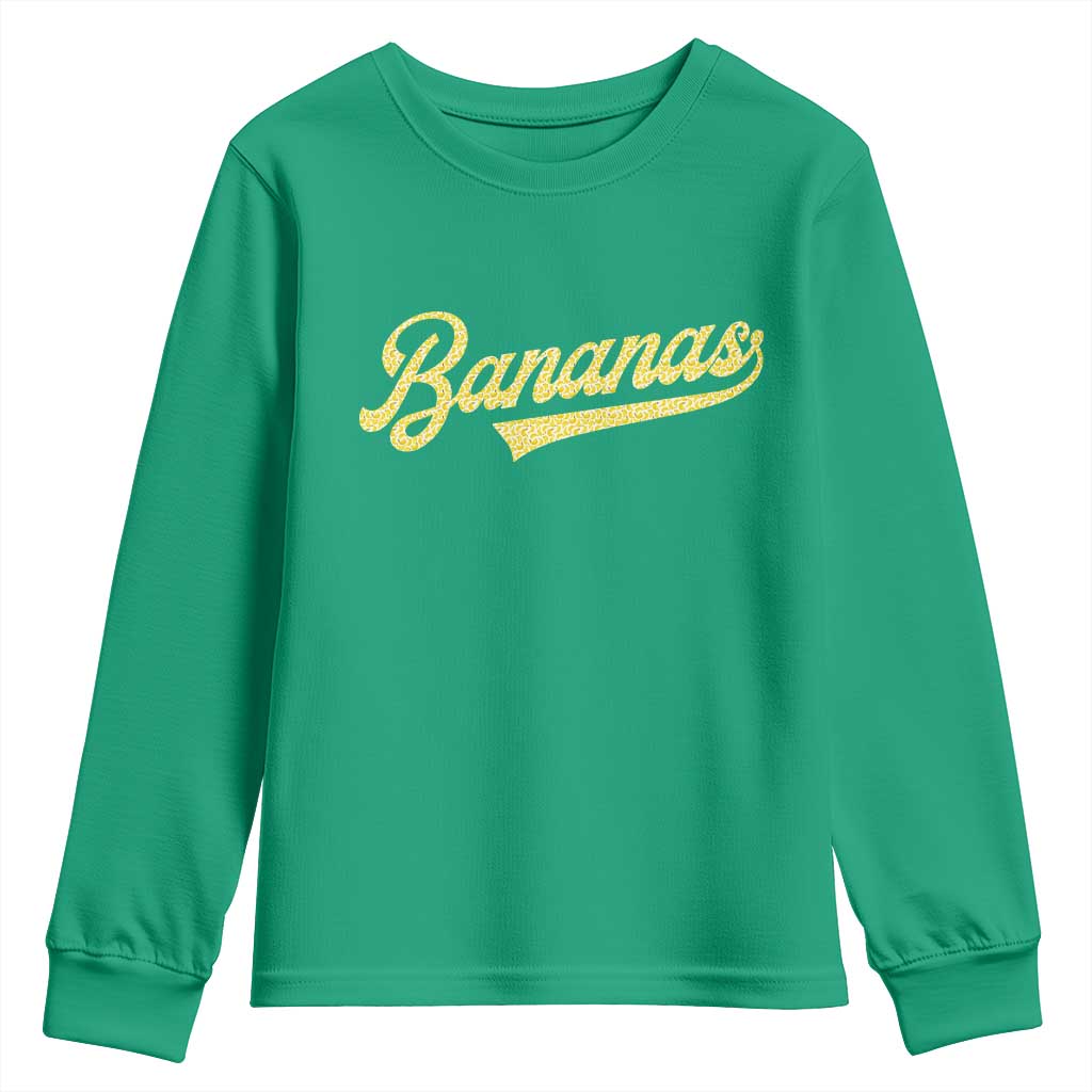Funny Banana Pattern Typography Youth Sweatshirt Retro Throwback Fruit Lover
