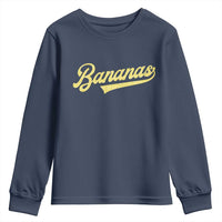 Funny Banana Pattern Typography Youth Sweatshirt Retro Throwback Fruit Lover