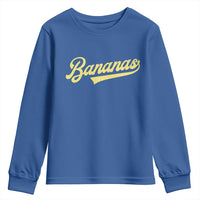 Funny Banana Pattern Typography Youth Sweatshirt Retro Throwback Fruit Lover