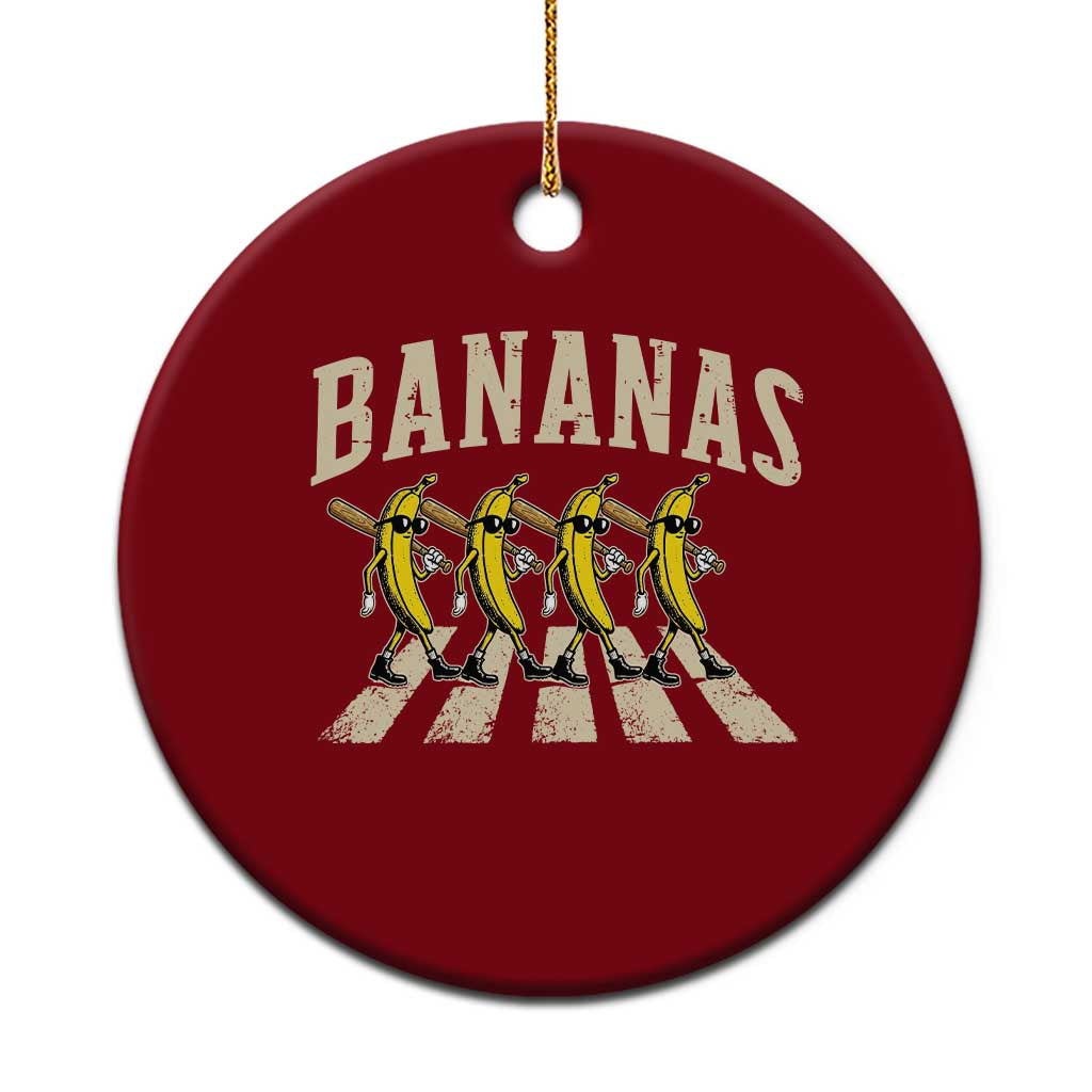Retro Bananas Parody Ceramic Ornament Funny Baseball Player Gift