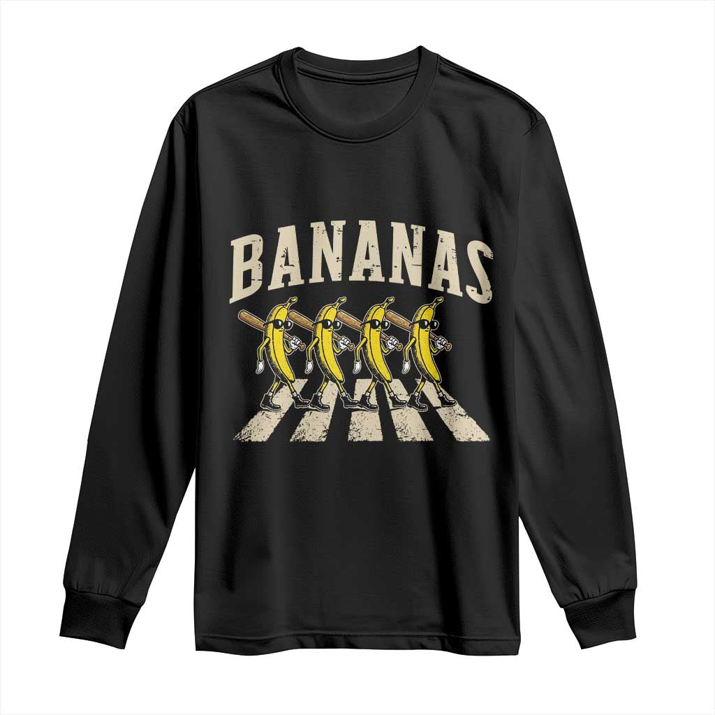 Retro Bananas Parody Long Sleeve Shirt Funny Baseball Player Gift