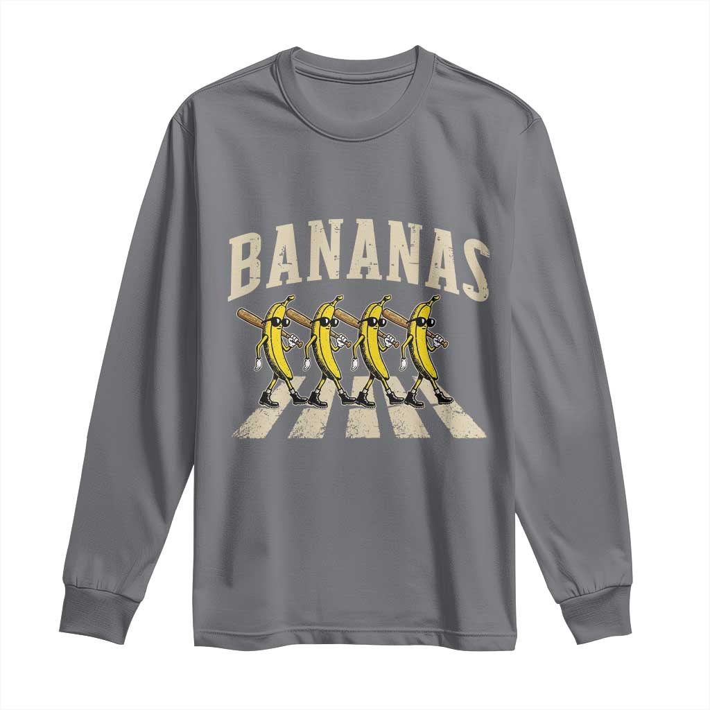 Retro Bananas Parody Long Sleeve Shirt Funny Baseball Player Gift