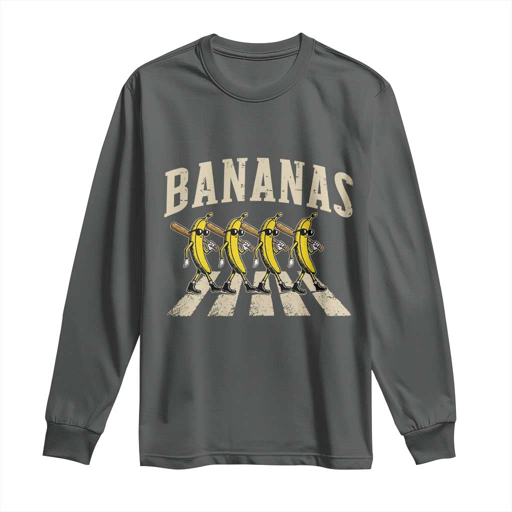 Retro Bananas Parody Long Sleeve Shirt Funny Baseball Player Gift