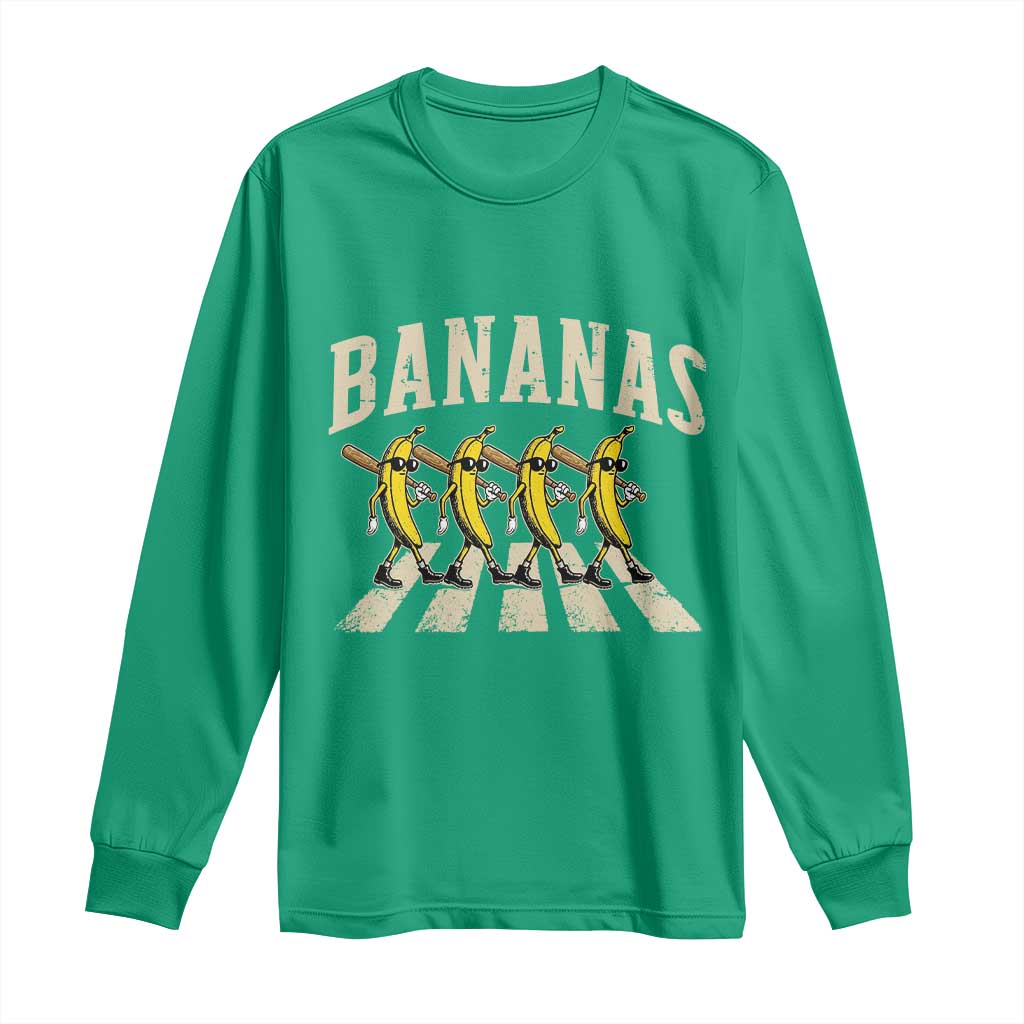 Retro Bananas Parody Long Sleeve Shirt Funny Baseball Player Gift