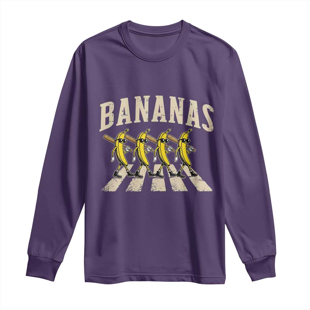 Retro Bananas Parody Long Sleeve Shirt Funny Baseball Player Gift