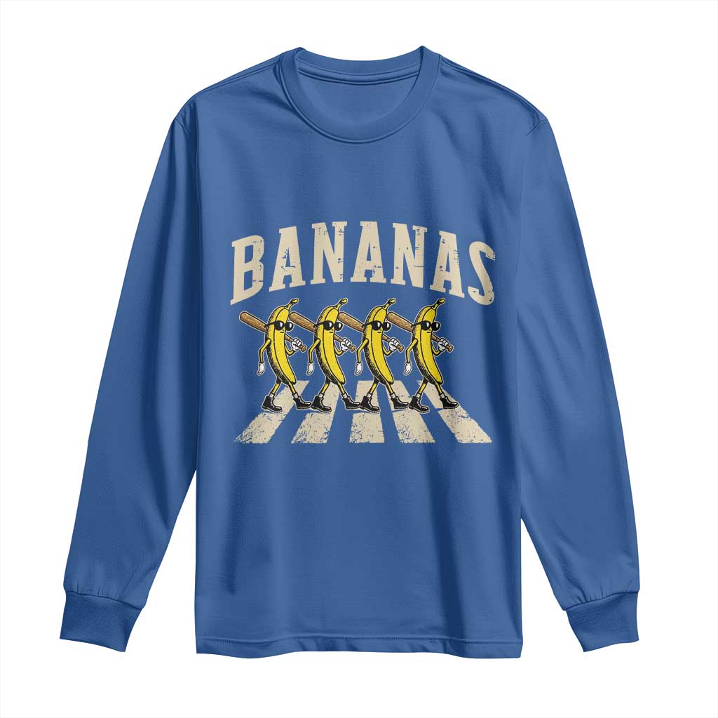 Retro Bananas Parody Long Sleeve Shirt Funny Baseball Player Gift
