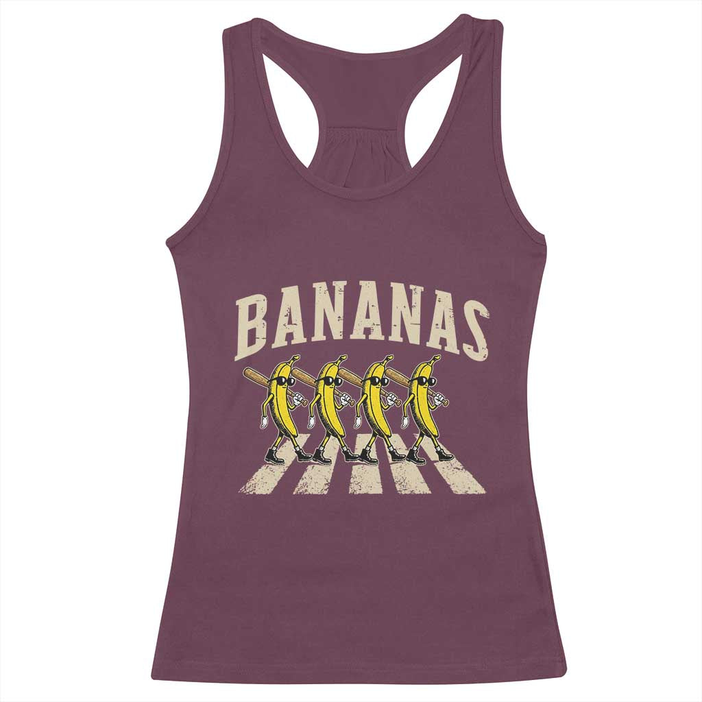 Retro Bananas Parody Racerback Tank Top Funny Baseball Player Gift