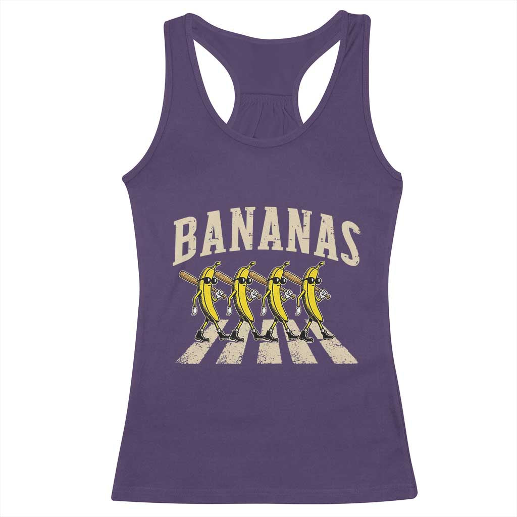 Retro Bananas Parody Racerback Tank Top Funny Baseball Player Gift