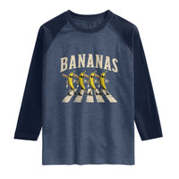 Retro Bananas Parody Raglan Shirt Funny Baseball Player Gift