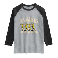 Retro Bananas Parody Raglan Shirt Funny Baseball Player Gift