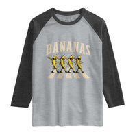 Retro Bananas Parody Raglan Shirt Funny Baseball Player Gift