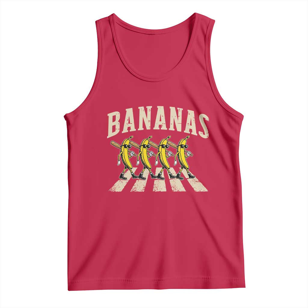 Retro Bananas Parody Tank Top Funny Baseball Player Gift