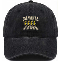 Retro Bananas Parody Washed Cotton Baseball Cap Funny Baseball Player Gift