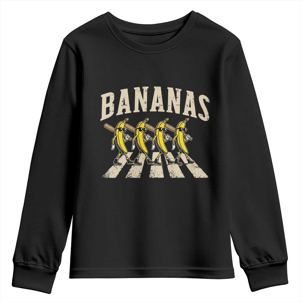 Retro Bananas Parody Youth Sweatshirt Funny Baseball Player Gift