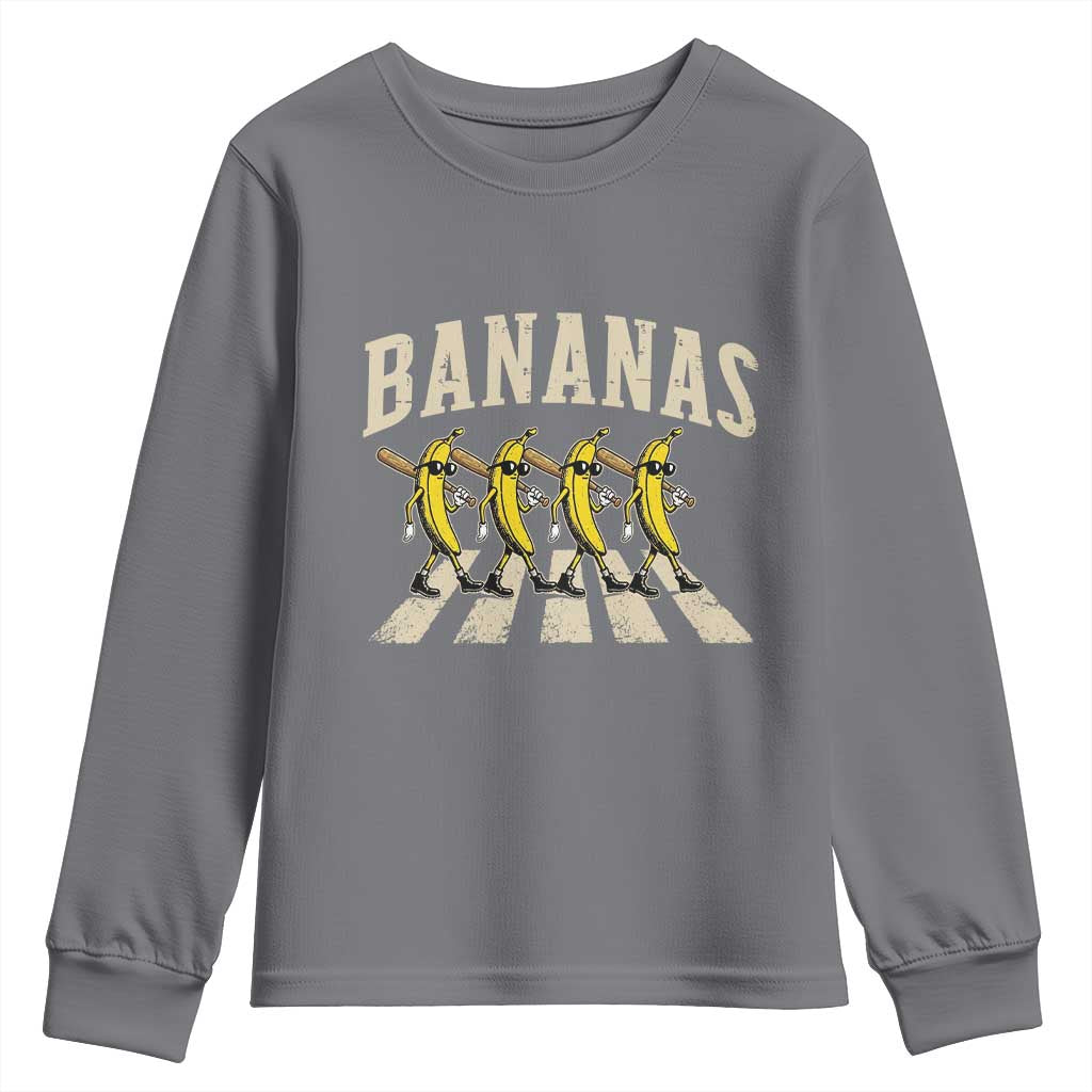 Retro Bananas Parody Youth Sweatshirt Funny Baseball Player Gift