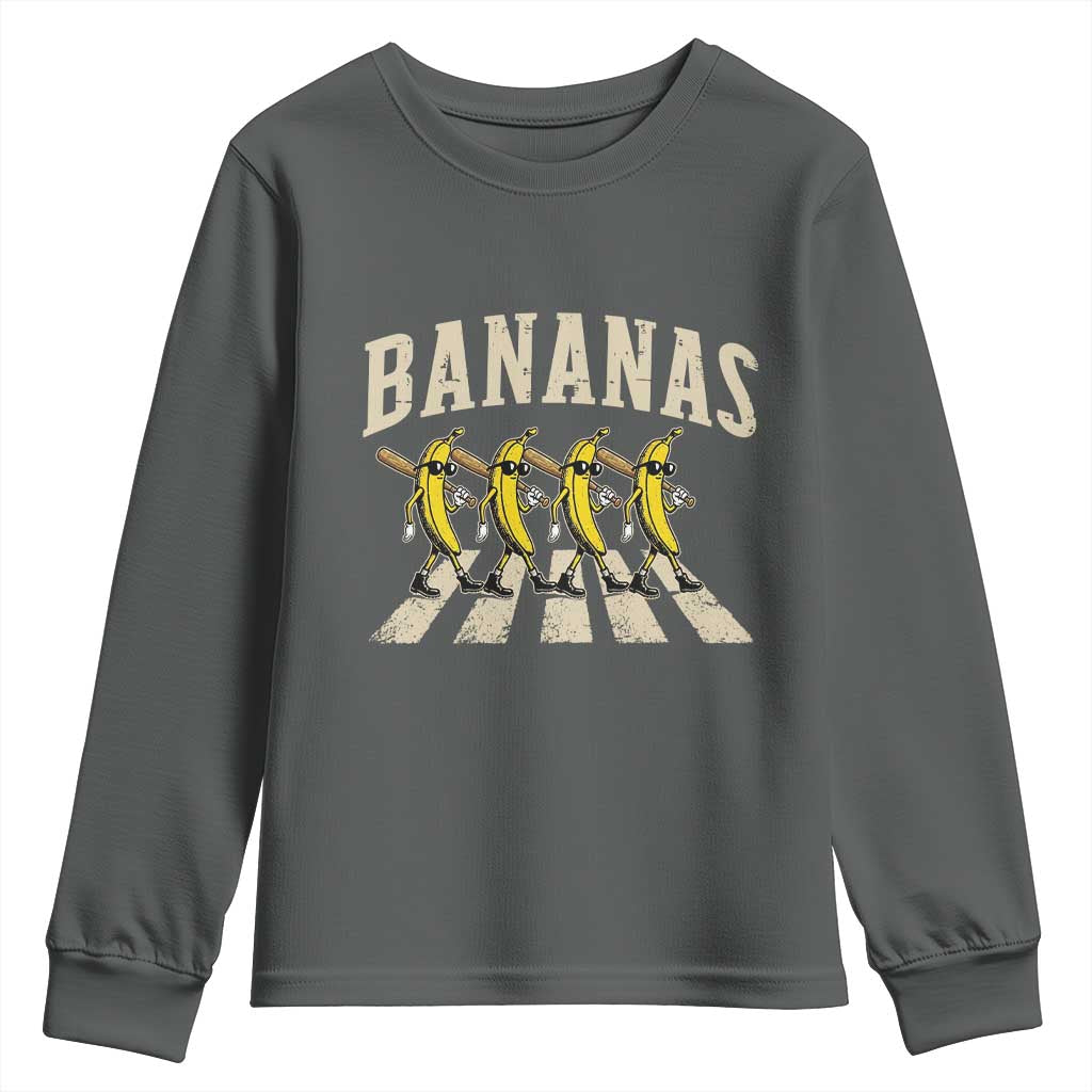 Retro Bananas Parody Youth Sweatshirt Funny Baseball Player Gift