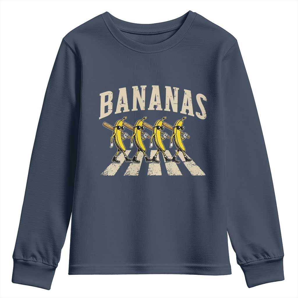Retro Bananas Parody Youth Sweatshirt Funny Baseball Player Gift