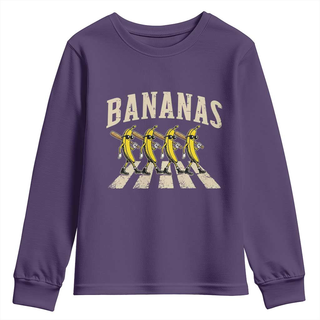 Retro Bananas Parody Youth Sweatshirt Funny Baseball Player Gift