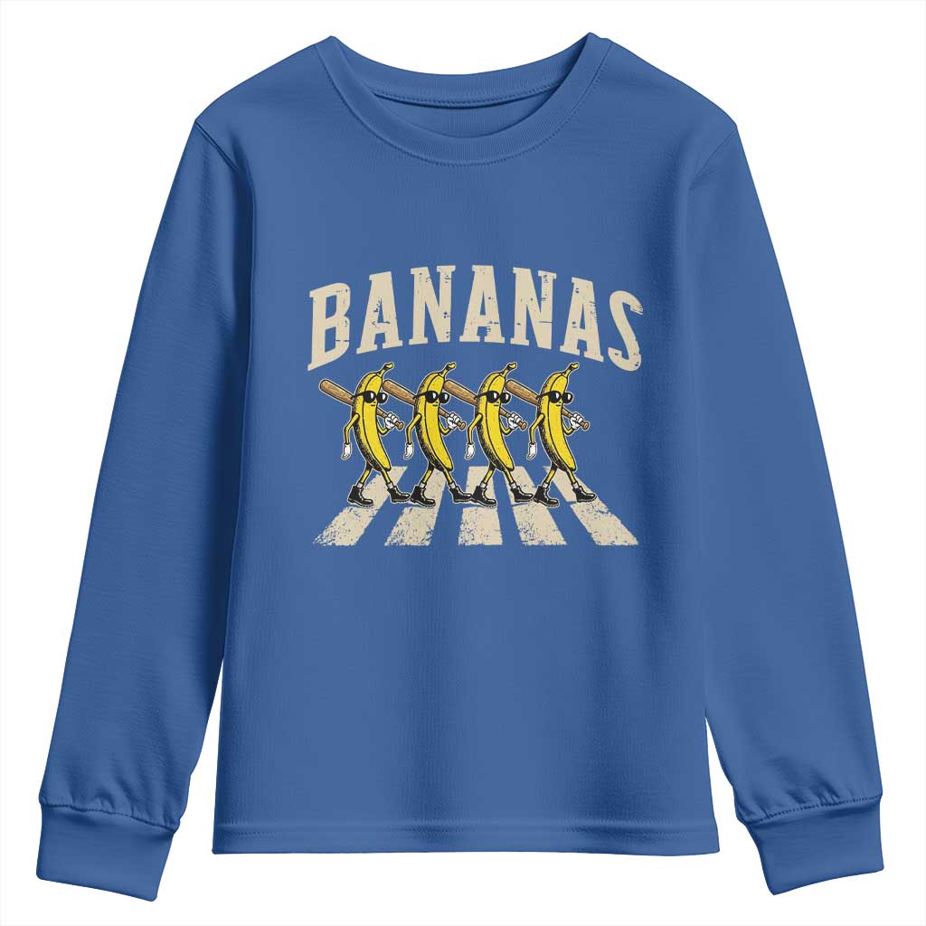 Retro Bananas Parody Youth Sweatshirt Funny Baseball Player Gift