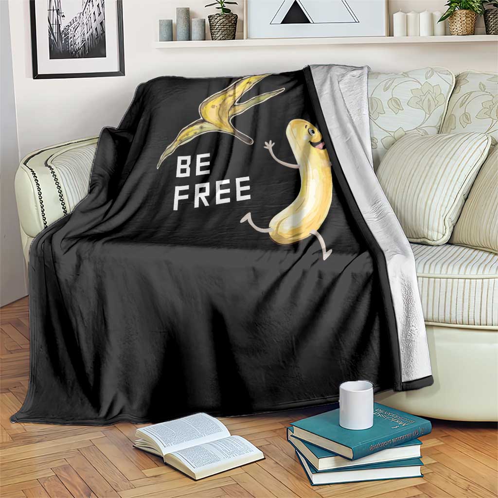Funny Banana Striptease Be Free Graphic Throw Blanket