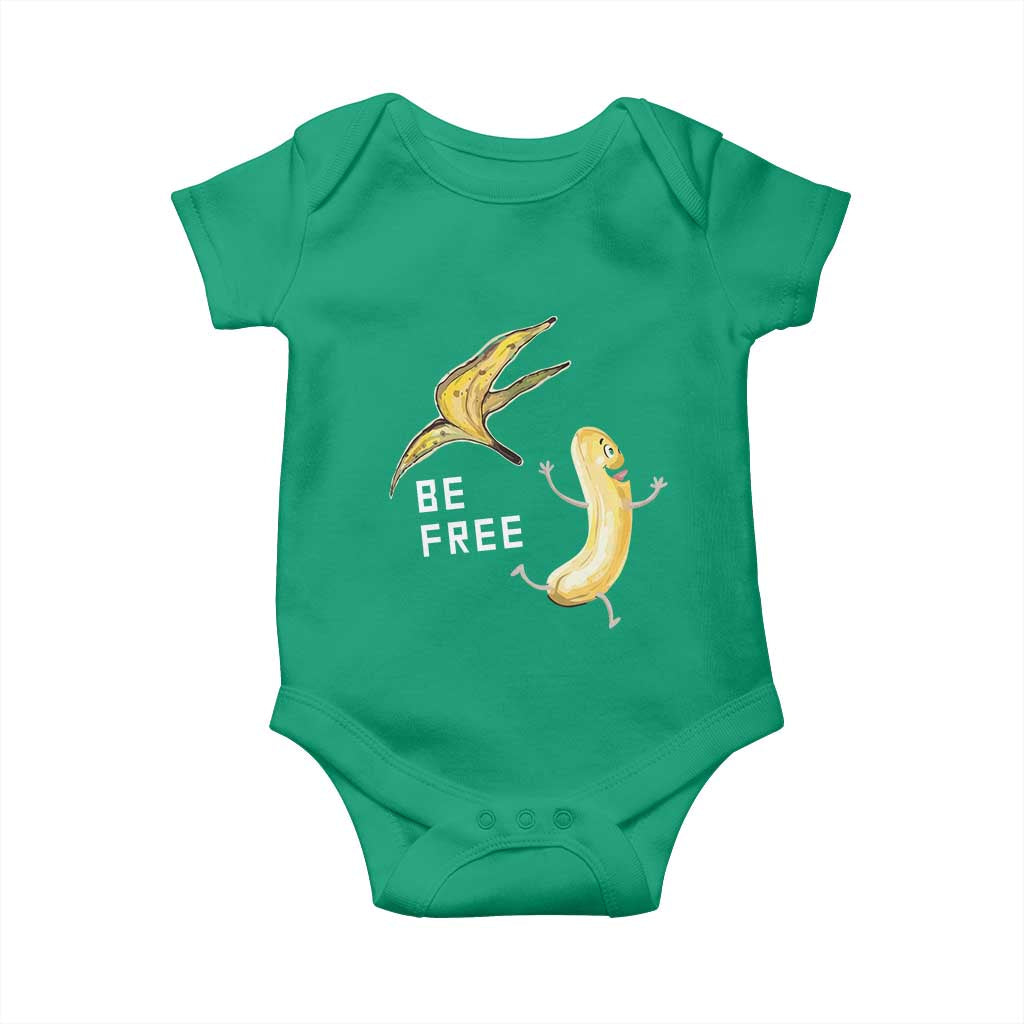 Funny Banana Striptease Be Free Graphic Baby Onesie