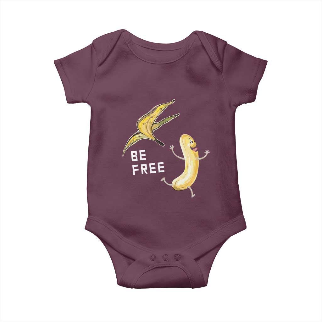 Funny Banana Striptease Be Free Graphic Baby Onesie