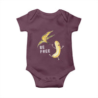 Funny Banana Striptease Be Free Graphic Baby Onesie