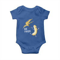 Funny Banana Striptease Be Free Graphic Baby Onesie