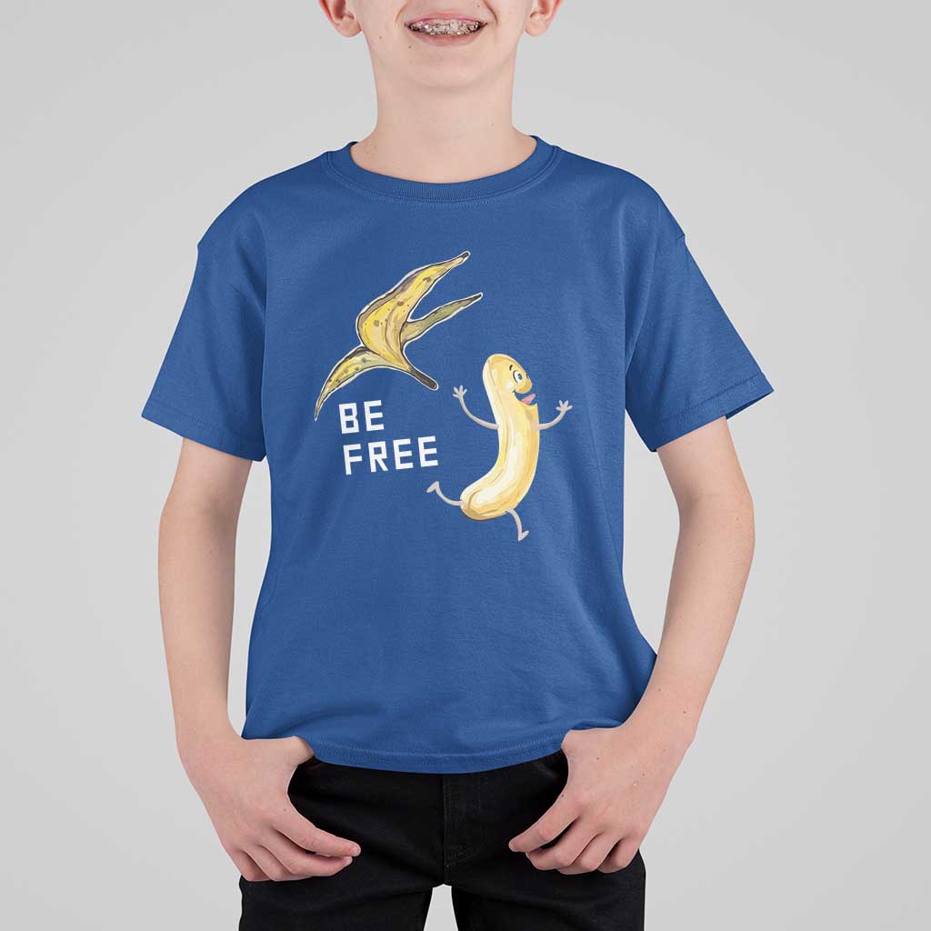 Funny Banana Striptease Be Free Graphic T Shirt For Kid