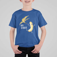 Funny Banana Striptease Be Free Graphic T Shirt For Kid