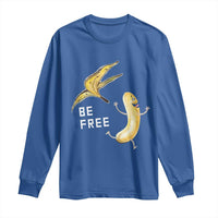 Funny Banana Striptease Be Free Graphic Long Sleeve Shirt