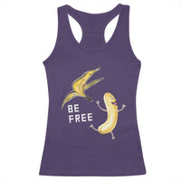 Funny Banana Striptease Be Free Graphic Racerback Tank Top