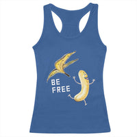 Funny Banana Striptease Be Free Graphic Racerback Tank Top