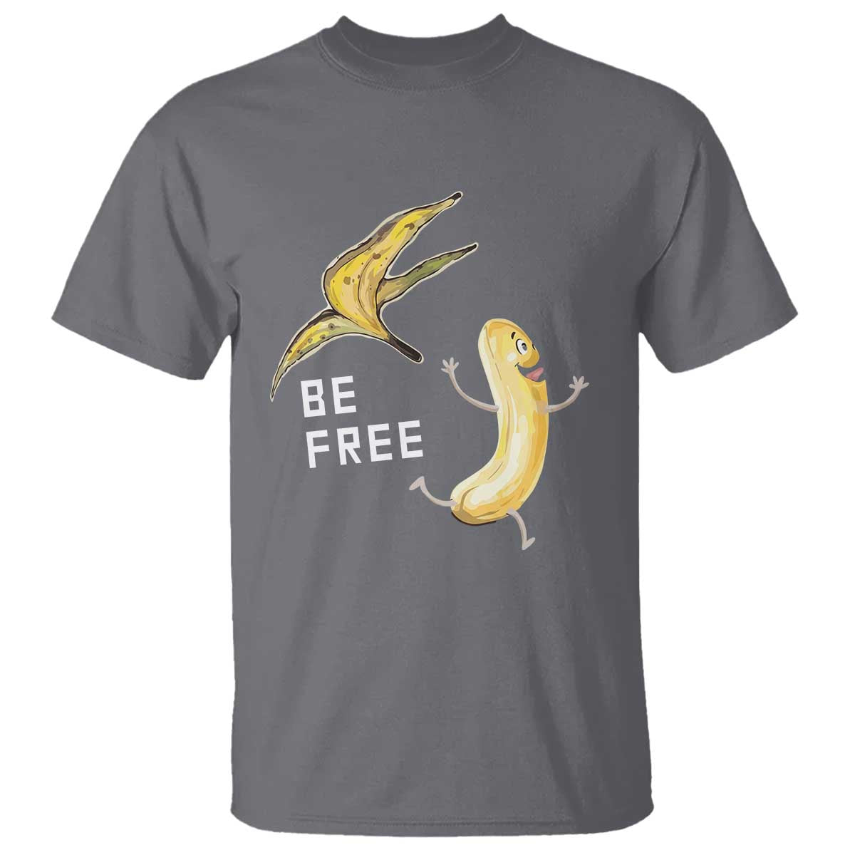 Funny Banana Striptease Be Free Graphic T Shirt