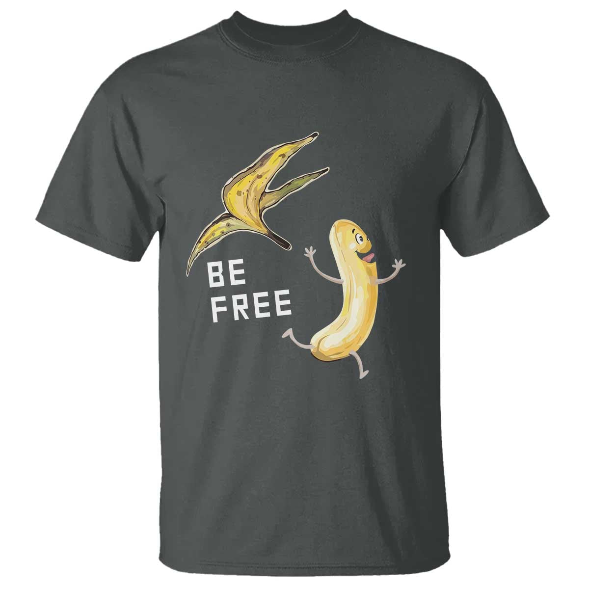 Funny Banana Striptease Be Free Graphic T Shirt