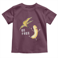 Funny Banana Striptease Be Free Graphic Toddler T Shirt