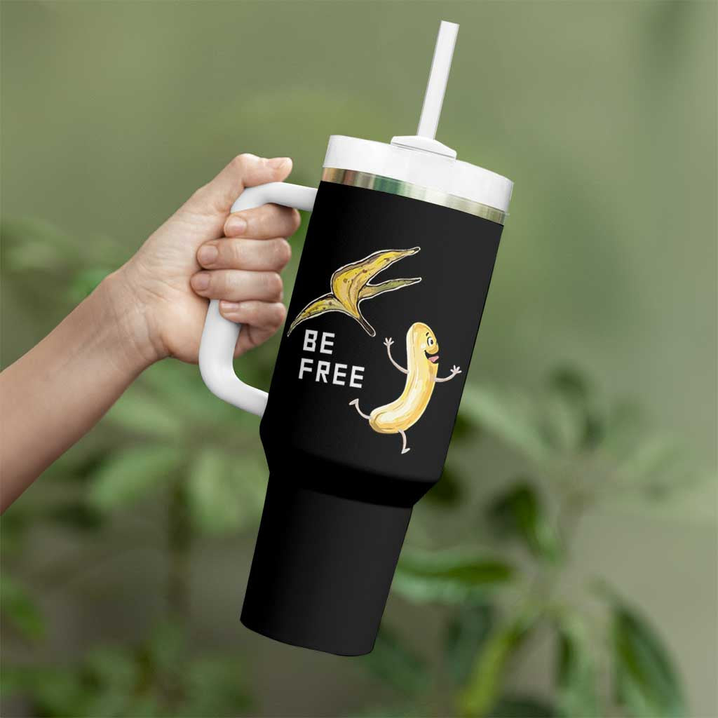 Funny Banana Striptease Be Free Graphic Tumbler With Handle