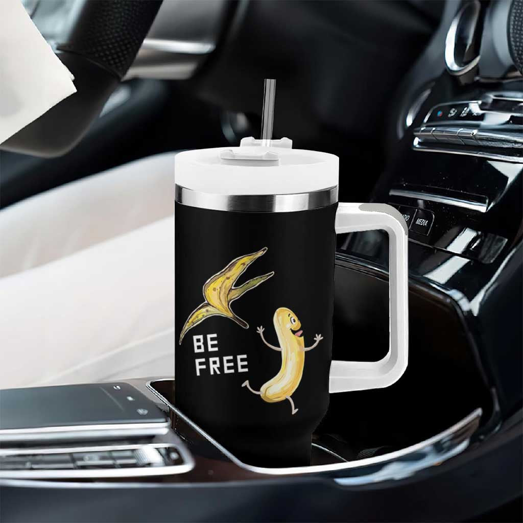 Funny Banana Striptease Be Free Graphic Tumbler With Handle