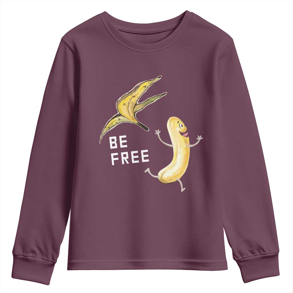 Funny Banana Striptease Be Free Graphic Youth Sweatshirt