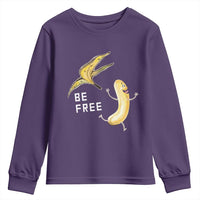 Funny Banana Striptease Be Free Graphic Youth Sweatshirt