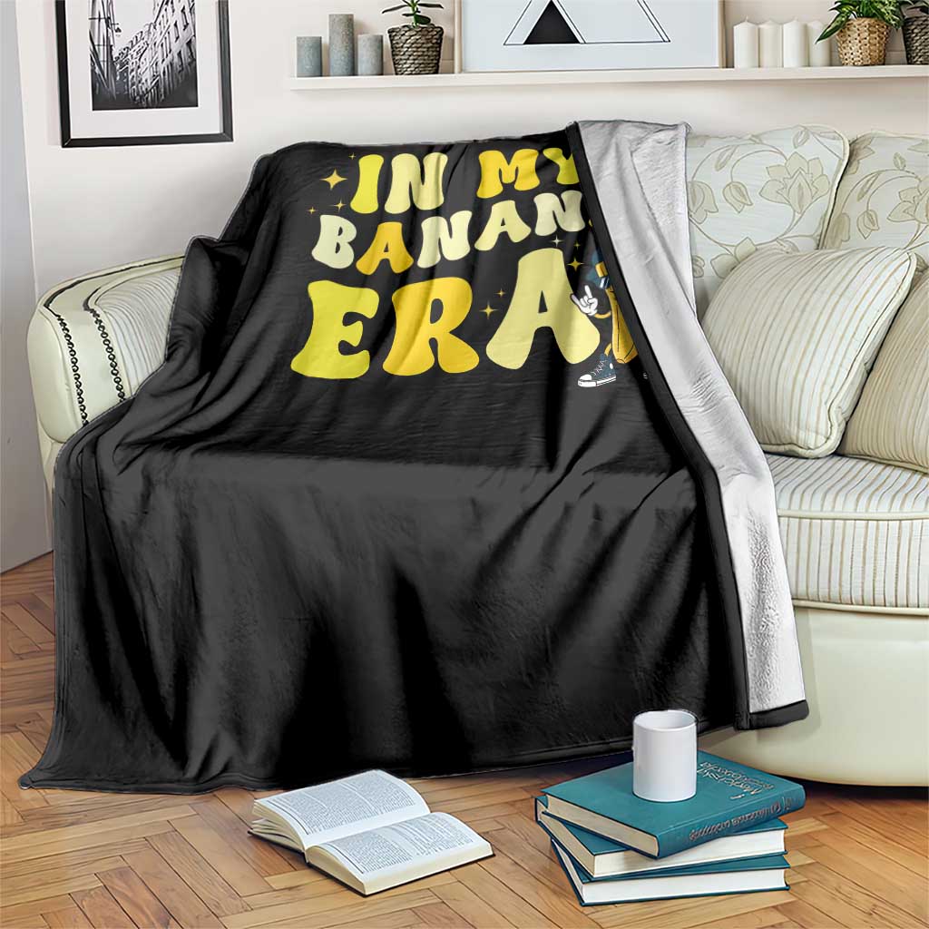 Funny In My Banana Era Graphic Throw Blanket Retro Fruit Lover