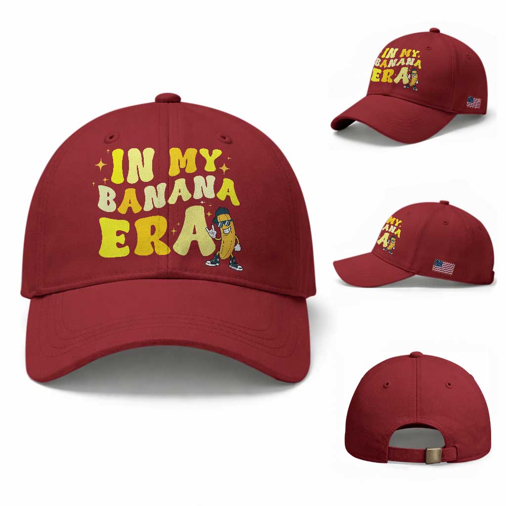 Funny In My Banana Era Graphic Baseball Cap Retro Fruit Lover