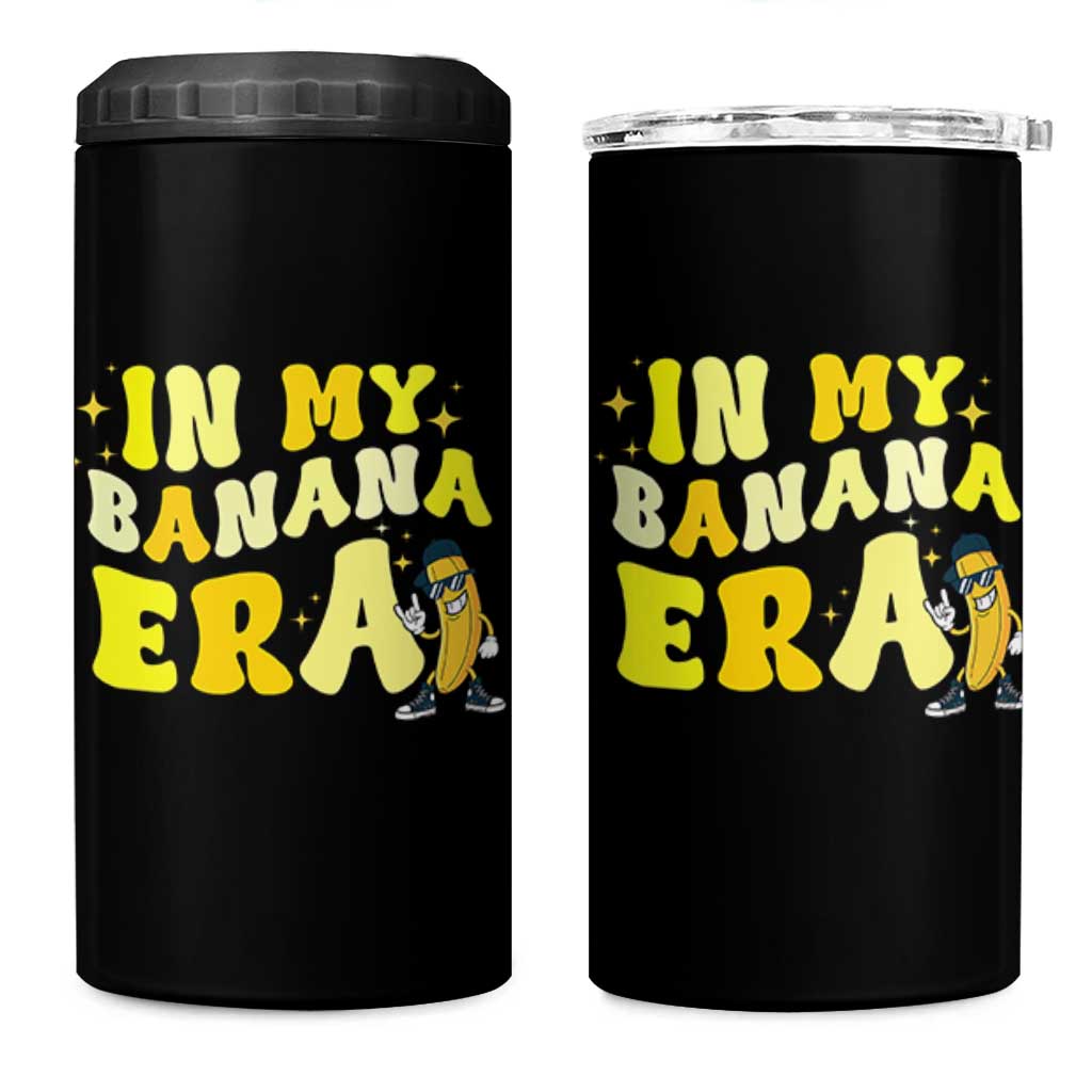 Funny In My Banana Era Graphic 4 in 1 Can Cooler Tumbler Retro Fruit Lover