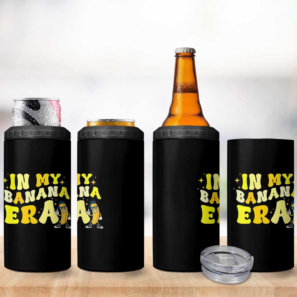 Funny In My Banana Era Graphic 4 in 1 Can Cooler Tumbler Retro Fruit Lover