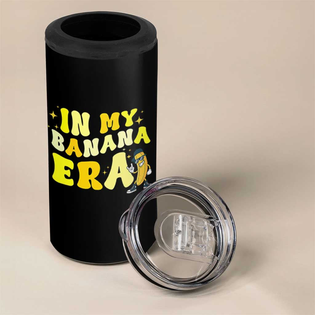 Funny In My Banana Era Graphic 4 in 1 Can Cooler Tumbler Retro Fruit Lover