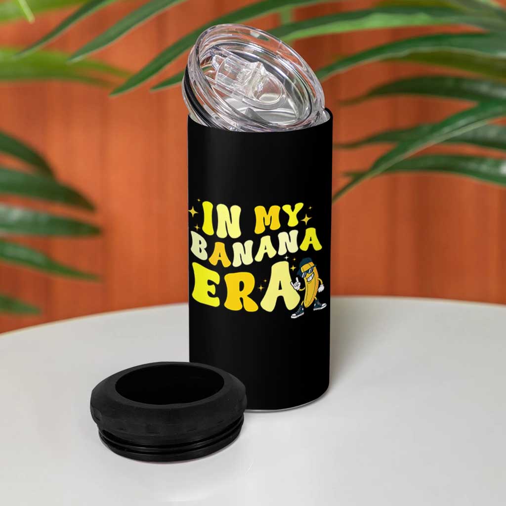 Funny In My Banana Era Graphic 4 in 1 Can Cooler Tumbler Retro Fruit Lover