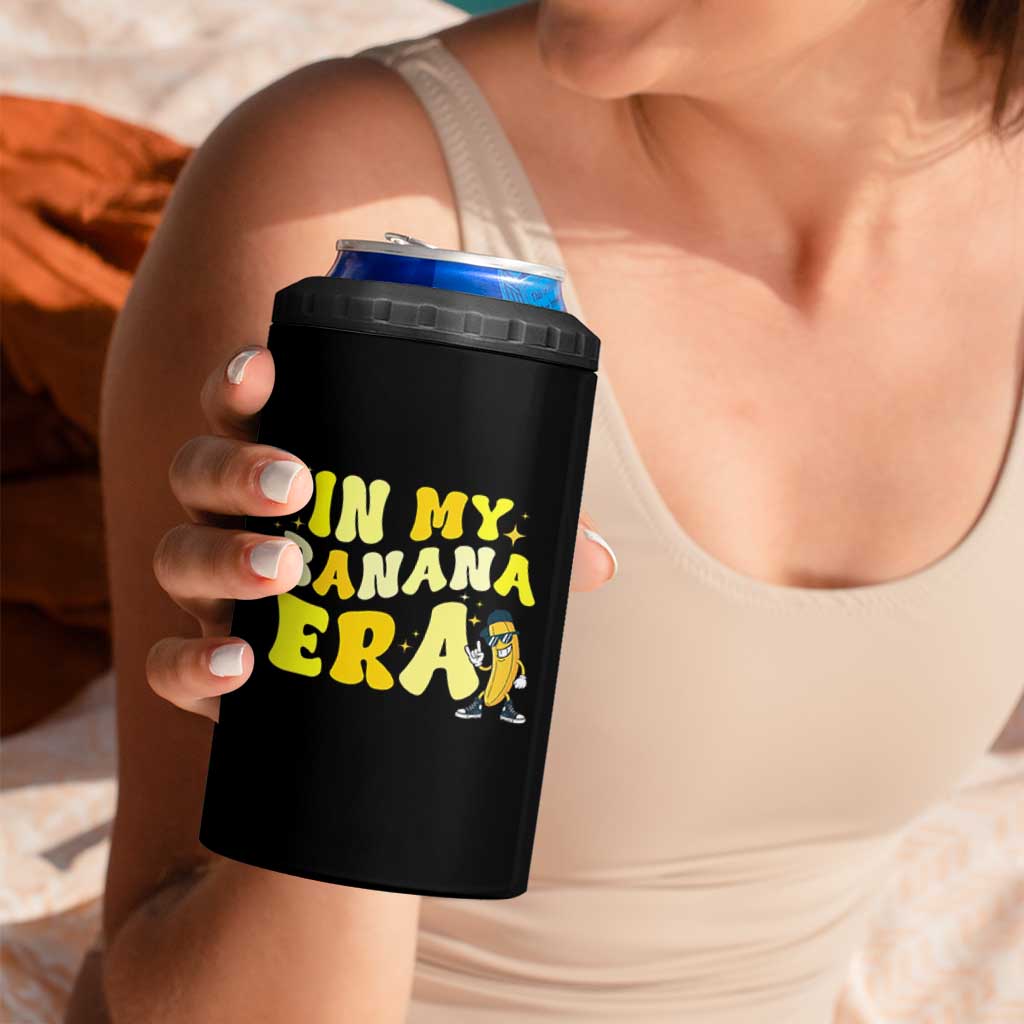 Funny In My Banana Era Graphic 4 in 1 Can Cooler Tumbler Retro Fruit Lover