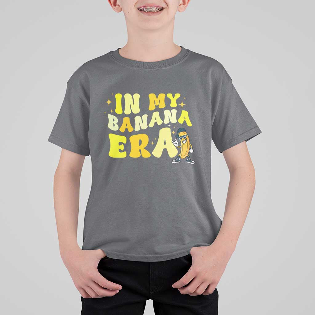 Funny In My Banana Era Graphic T Shirt For Kid Retro Fruit Lover