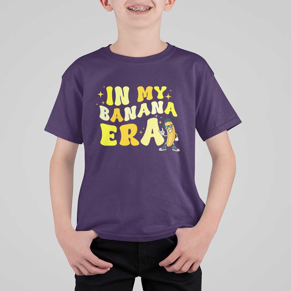 Funny In My Banana Era Graphic T Shirt For Kid Retro Fruit Lover